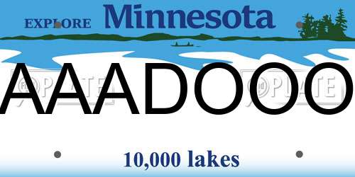 AAADOOO Minnesota License Plate