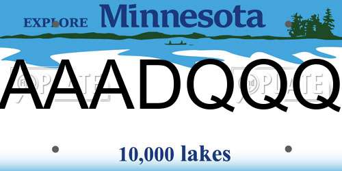 AAADQQQ Minnesota License Plate