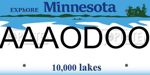 AAAODOO Minnesota License Plate