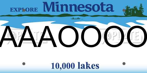 AAAOOOO Minnesota License Plate