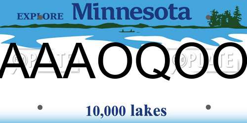 AAAOQOO Minnesota License Plate