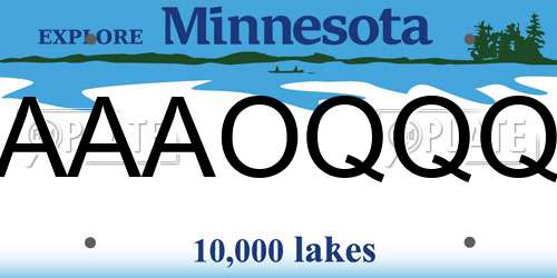 AAAOQQQ Minnesota License Plate