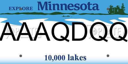 AAAQDQQ Minnesota License Plate