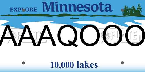 AAAQOOO Minnesota License Plate