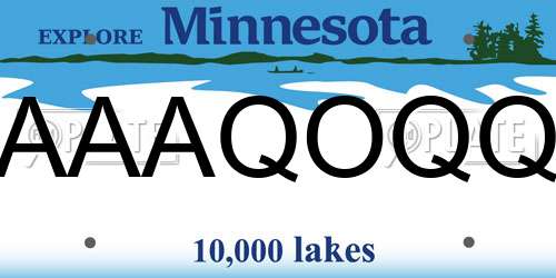 AAAQOQQ Minnesota License Plate