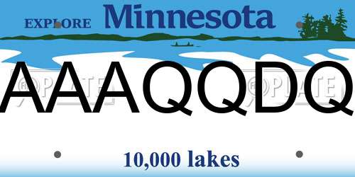 AAAQQDQ Minnesota License Plate