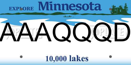 AAAQQQD Minnesota License Plate
