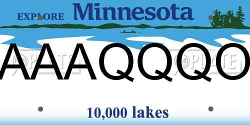 AAAQQQO Minnesota License Plate