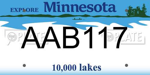 AAB117 Minnesota License Plate