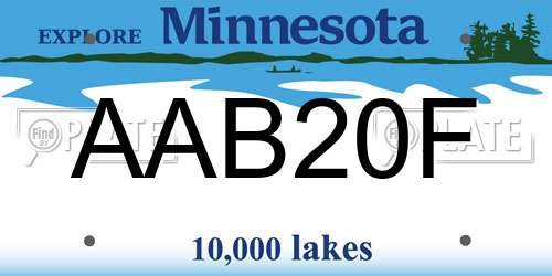 AAB20F Minnesota License Plate
