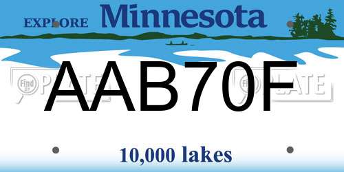 AAB70F Minnesota License Plate