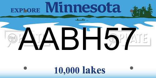 AABH57 Minnesota License Plate