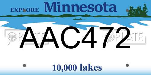 AAC472 Minnesota License Plate