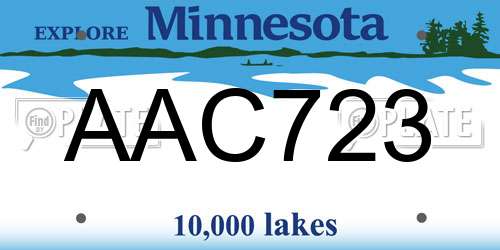 AAC723 Minnesota License Plate
