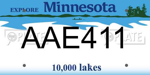 AAE411 Minnesota License Plate