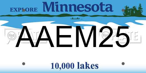 AAEM25 Minnesota License Plate
