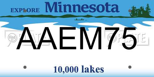 AAEM75 Minnesota License Plate