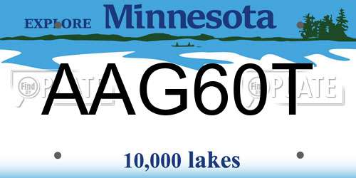 AAG60T Minnesota License Plate