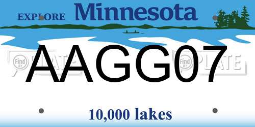 AAGG07 Minnesota License Plate
