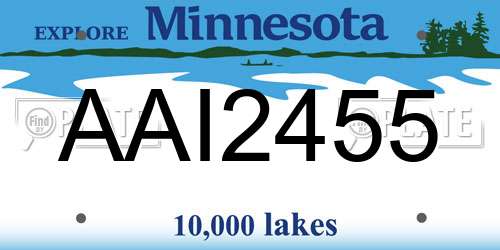 AAI2455 Minnesota License Plate