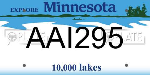 AAI295 Minnesota License Plate