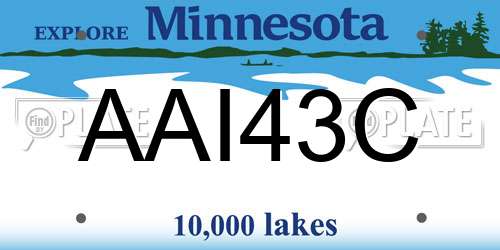 AAI43C Minnesota License Plate