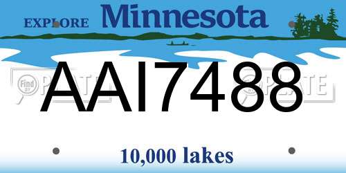 AAI7488 Minnesota License Plate