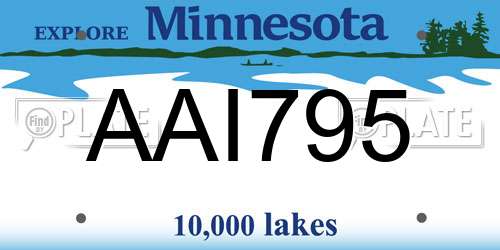 AAI795 Minnesota License Plate