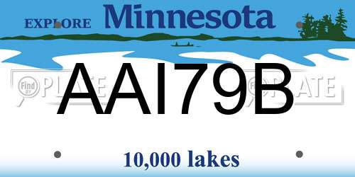 AAI79B Minnesota License Plate