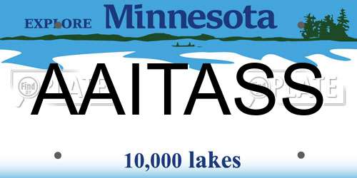 AAITASS Minnesota License Plate