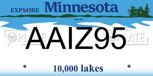 AAIZ95 Minnesota License Plate