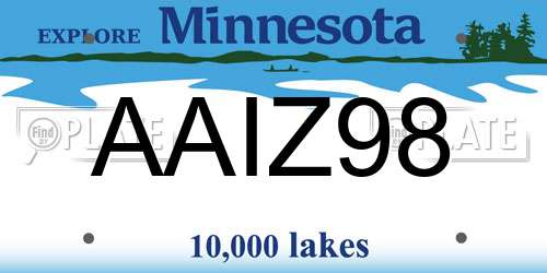 AAIZ98 Minnesota License Plate