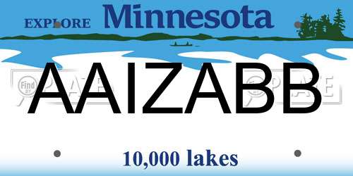 AAIZABB Minnesota License Plate