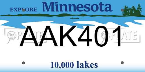 AAK401 Minnesota License Plate