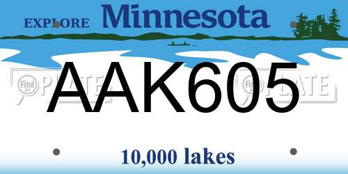 AAK605 Minnesota License Plate