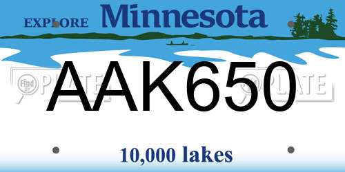 AAK650 Minnesota License Plate