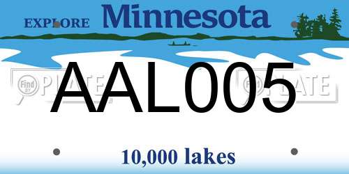 AAL005 Minnesota License Plate