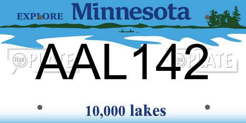 AAL142 Minnesota License Plate