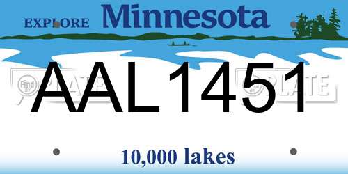 AAL1451 Minnesota License Plate