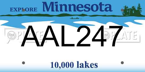 AAL247 Minnesota License Plate