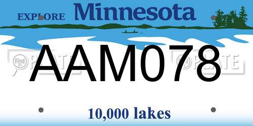 AAM078 Minnesota License Plate
