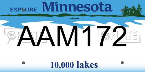 AAM172 Minnesota License Plate