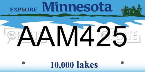 AAM425 Minnesota License Plate