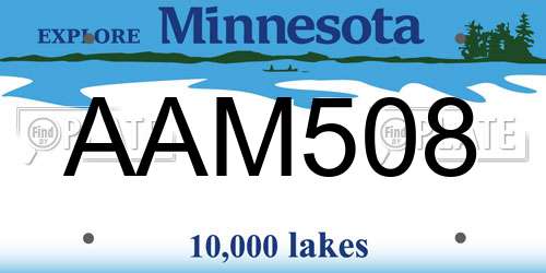 AAM508 Minnesota License Plate