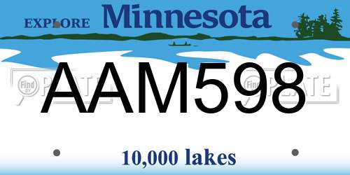 AAM598 Minnesota License Plate