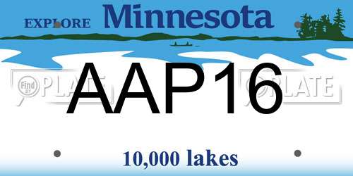 AAP16 Minnesota License Plate