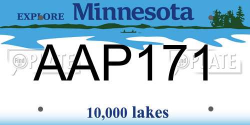 AAP171 Minnesota License Plate