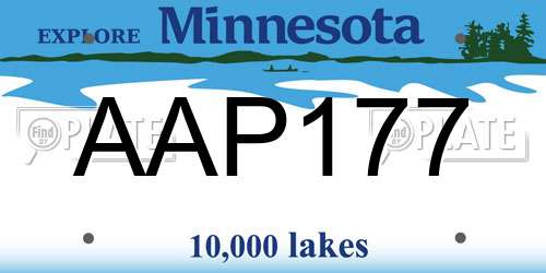 AAP177 Minnesota License Plate