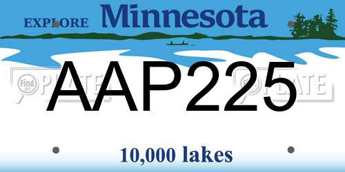AAP225 Minnesota License Plate