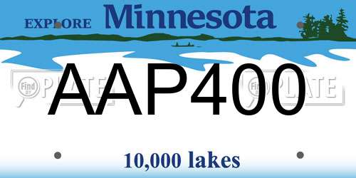 AAP400 Minnesota License Plate